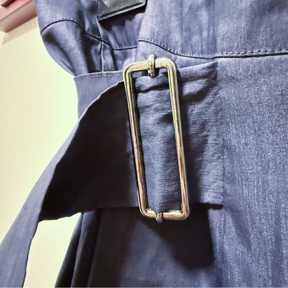 Sarah Pacini NWT Winning Blue Linen Blend Maxi Skirt - Size 3 - Picture 6 of 11